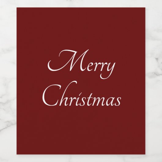 Kerstmoderne Elegant Script Red Holiday Party Wijn Etiket (Enkel label)