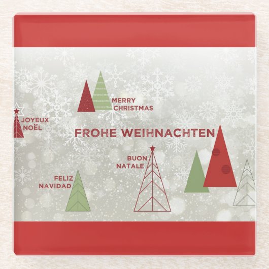 Kerstmoderne feestdagen Rode Onderzetters (Voorkant)