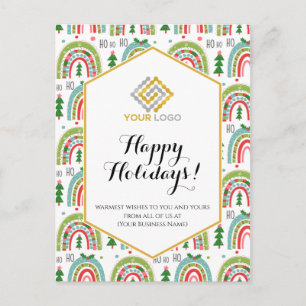 Kerstmoderne feestelijke regenbogen Logo Business Briefkaart