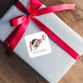 Kerstmoderne fotokalligrafie Eenvoudig geluid Vierkante Sticker