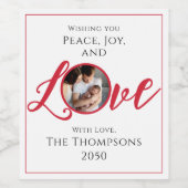 Kerstmoderne fotokalligrafie Eenvoudig geluid Wijn Etiket (Enkel label)