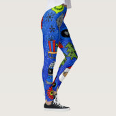 Kerstmoderne kerstfeestdagen Ornamenten Leggings (Rechts)