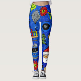 Kerstmoderne kerstfeestdagen Ornamenten Leggings