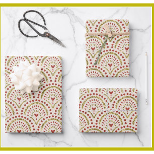 Kerstmoderne legante glitter Gold Trim Inpakpapier Vel