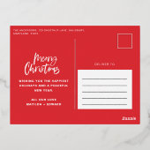 Kerstmoderne, minimale folie met fotoster folie feestdagen briefkaart (Achterkant)