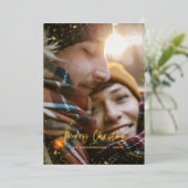 Kerstmoderne, minimale fotoster folie feestdagenkaart (Staand Voorkant)