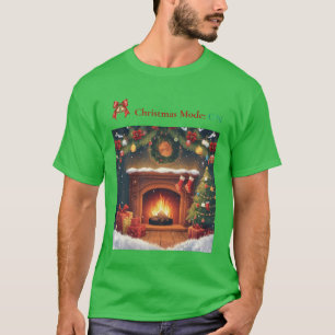 Kerstmodus AAN Gezellige Open Haard Kerst T-Shirt