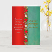 Kerstmoeder en pap Rode Poinsettias in Garland Kaart (Gele Bloem)