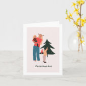 Kerstmoeder en Wenskaart voor kinderen Kaart (Gele Bloem)