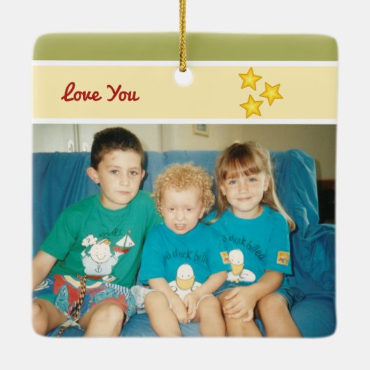 Kerstmoeder Foto Keramisch Ornament (Achterkant)