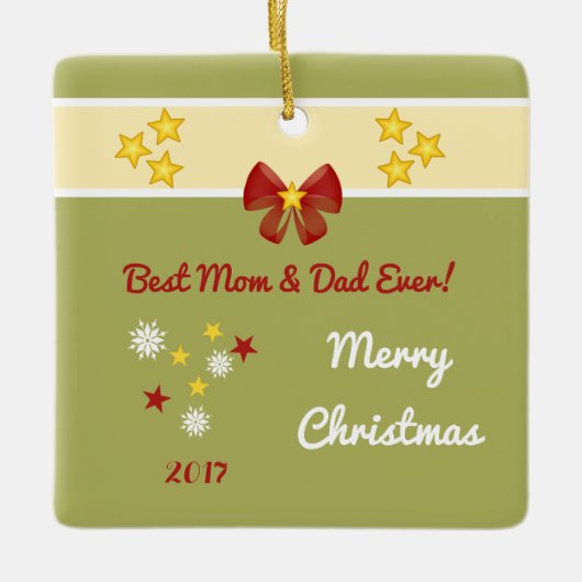 Kerstmoeder Foto Keramisch Ornament (Voorkant)