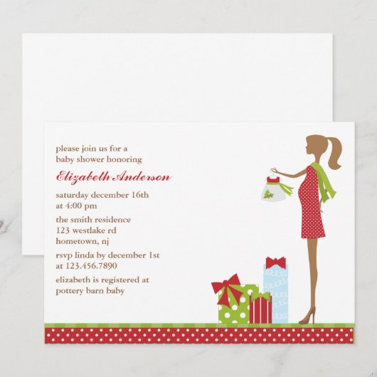 Kerstmoeder om Baby shower te worden Kaart (Voorkant / Achterkant)