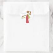 Kerstmoeder om Baby shower te worden Ronde Sticker (Tas)