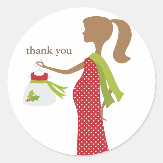 Kerstmoeder om Baby shower te worden Ronde Sticker (Voorkant)