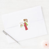 Kerstmoeder om Baby shower te worden Ronde Sticker (Envelop)