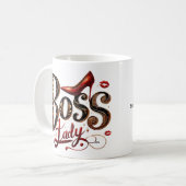 Kerstmok Boss Lady – Holiday Heels Editie Koffiemok (Voorkant links)