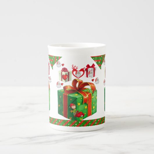 kerstMok, Elf Porselein Kop (Voorkant)
