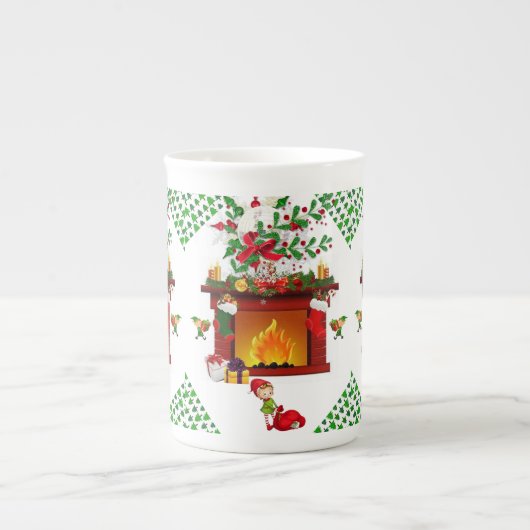 kerstMok, Elf Porselein Kop (Voorkant)
