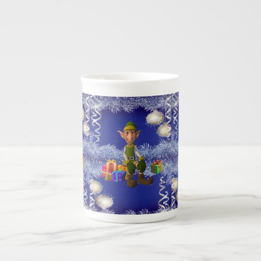 kerstMok, Elf Porselein Kop (Voorkant)