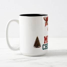 Kerstmok geschenk aanpassen tweekleurige koffiemok