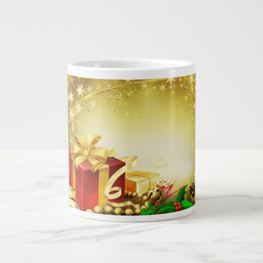 kerstmok grote koffiekop (Voorkant)