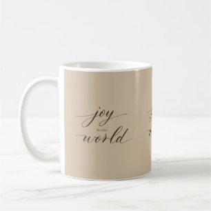 Kerstmok 'Joy to the World' in minimale stijl Koffiemok