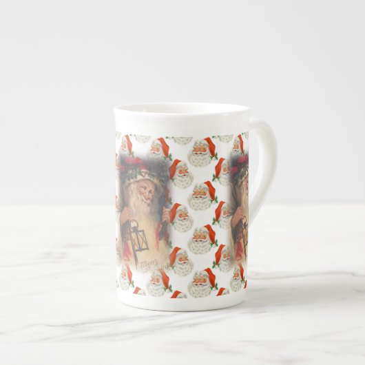 kerstMok,  kerstman Porselein Kop (Voorkant rechts)