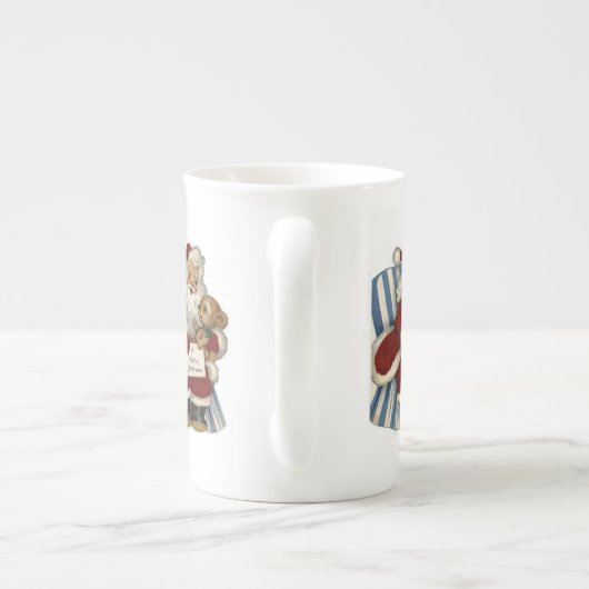 kerstMok, kerstman Porselein Kop (Achterkant)