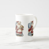 kerstMok,  kerstman Porselein Kop (Voorkant rechts)