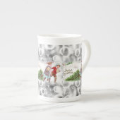 kerstMok, kerstVintage Porselein Kop (Voorkant rechts)