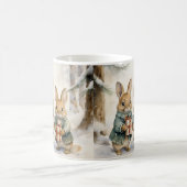 Kerstmok met afbeelding van leuke konijntjes koffiemok (Center)