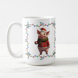 Kerstmok met Cute Pig Koffiemok