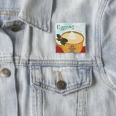 kerstMok met Eggnog Vierkante Button 5,1 Cm (In situ)