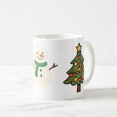 Kerstmok met Kerstman, Boom & Sneeuwman Koffiemok (Voorkant rechts)