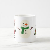 Kerstmok met Kerstman, Boom & Sneeuwman Koffiemok (Center)