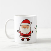 Kerstmok met Kerstman, Boom & Sneeuwman Koffiemok (Links)