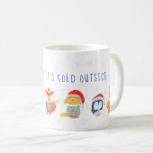 kerstmok met kerstman en schattige diervrienden koffiemok (Voorkant rechts)