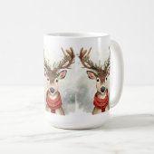 Kerstmok met leuke rendieren koffiemok (Voorkant rechts)