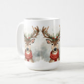 Kerstmok met leuke rendieren koffiemok (Voorkant links)
