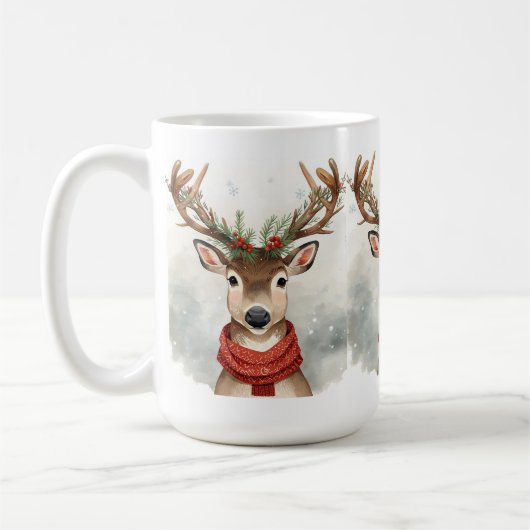 Kerstmok met leuke rendieren koffiemok (Links)