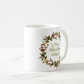 Kerstmok met monogram Kerstkrans Initiaal Koffiemok (Voorkant rechts)