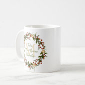 Kerstmok met monogram Kerstkrans Initiaal Koffiemok (Voorkant links)