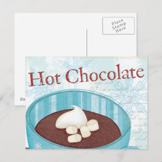 kerstMok met warme chocolade Feestdagenkaart (Voorkant / Achterkant)