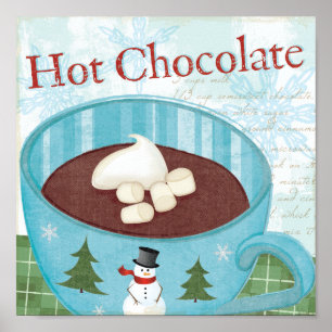 kerstMok met warme chocolade Poster