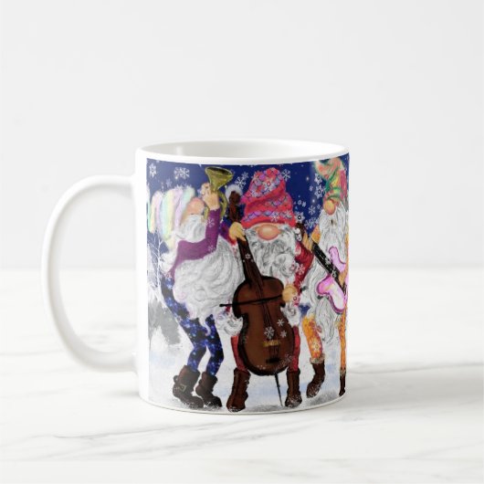 kerstMok Musical Gnomen Band - Fun Koffiemok (Links)