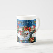 kerstMok, , prettige kerstman Porselein Kop (Voorkant rechts)