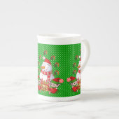 kerstMok, , prettige kerstman Porselein Kop (Voorkant rechts)