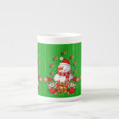 kerstMok, , prettige kerstman Porselein Kop (Voorkant)