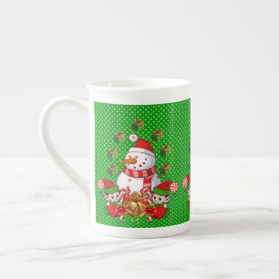 kerstMok, , prettige kerstman Porselein Kop