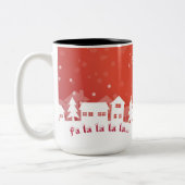 kerstMok, rood en wit, naam Tweekleurige Koffiemok (Links)